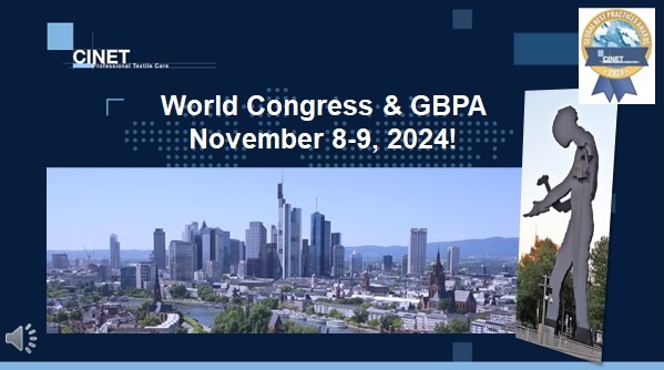 See you all at CINET GBPA 2024 during Texcare International in Frankfurt, Germany