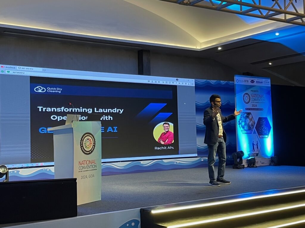 Mr Sanjay Sauldie and Mr. Rashit Ahuja presented the latest developments of Artificial Intelligence (AI) for specifically implementation in small and big laundries