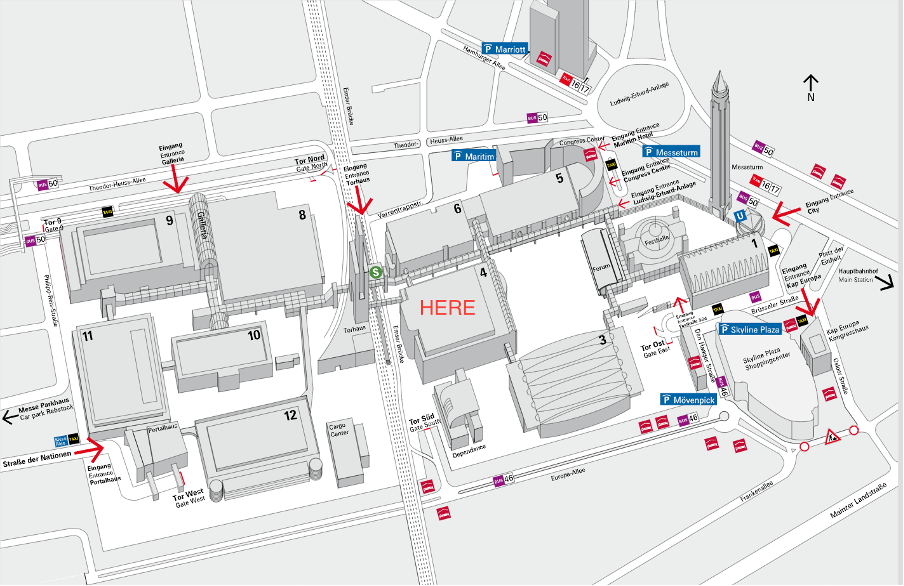 Map of Messe Frankfurt – Germany.