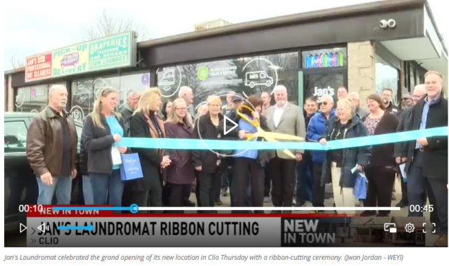 Jan's Laundromat celebrates grand opening of new location in Clio