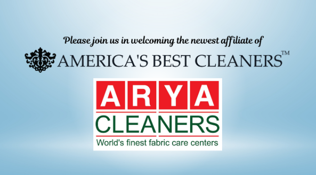 Arya Cleaners certified as America's Best Cleaners Affiliate